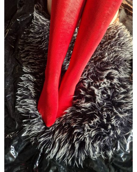 🎄 Rote Weihnachts-Overknees mit Schleife – festlich & verführerisch