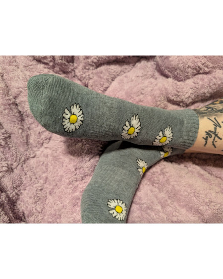 Getragene Gänseblümchen Socken