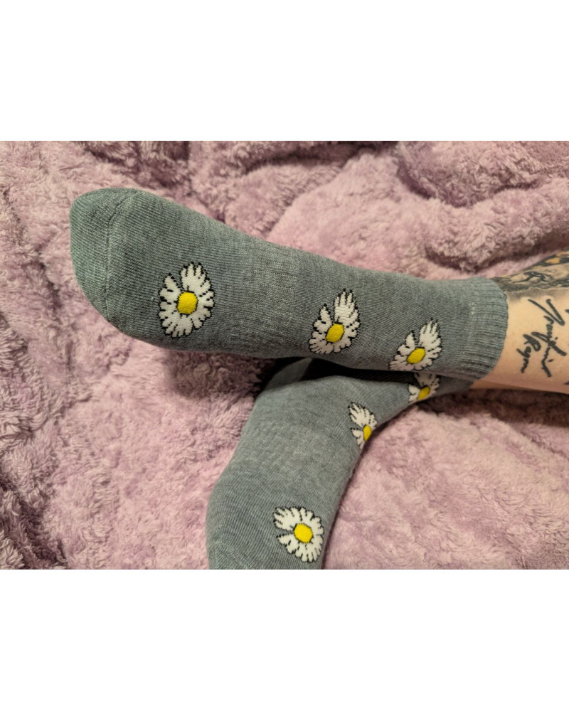 Getragene Gänseblümchen Socken