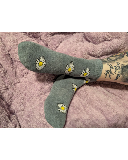 Getragene Gänseblümchen Socken