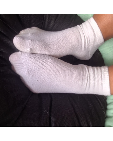3 Day Worn White Ankle Socks Heavy Authentic Wear