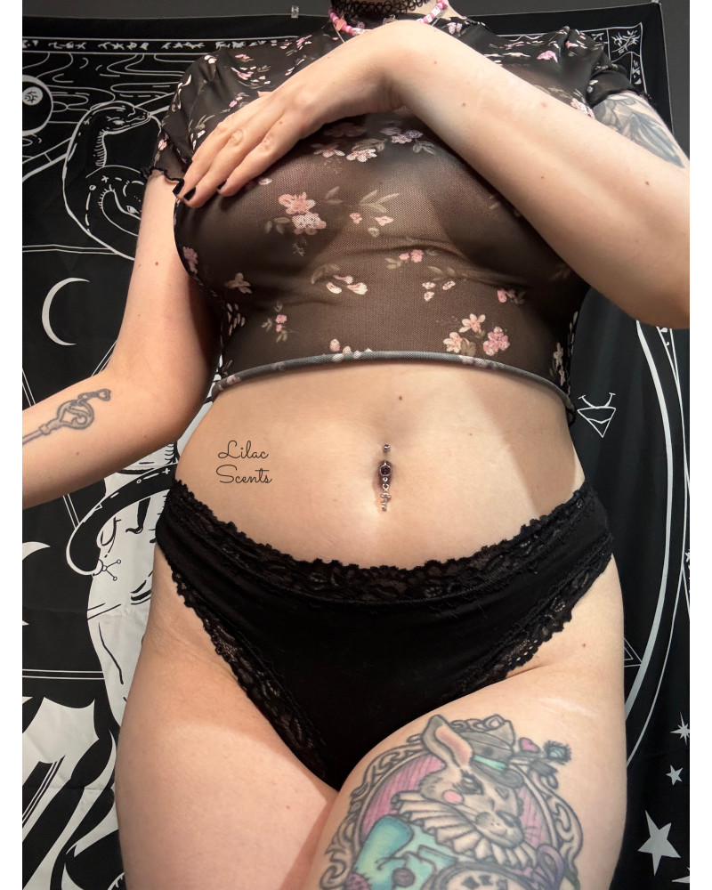 Black panties, worn by a goth girl