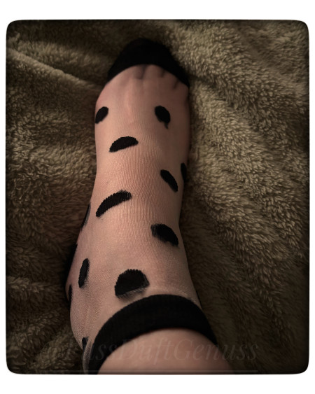 Nylonsöckchen 5 Tage getragen + 3 Tragefotos 