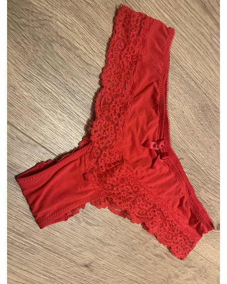 ❤️ Premium Red Lace Thong – Worn intensively for 2 days, including personal infusion ❤️