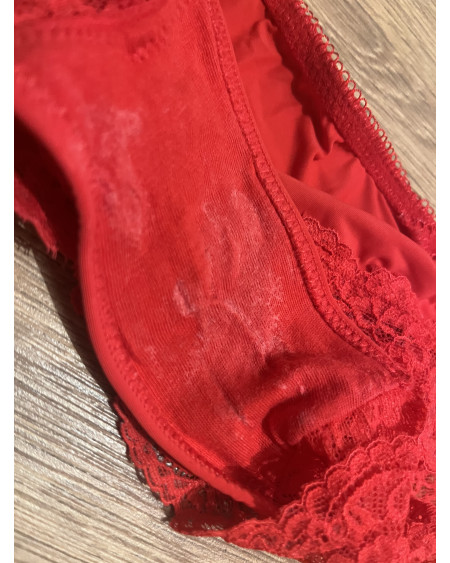 ❤️ Premium Red Lace Thong – Worn intensively for 2 days, including personal infusion ❤️