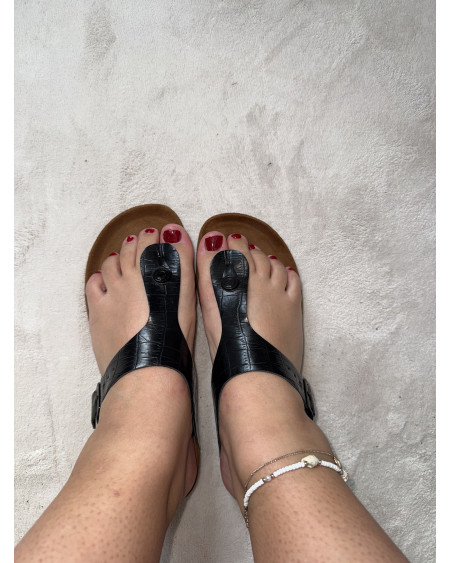  Schwarze Zehen-Sandalen